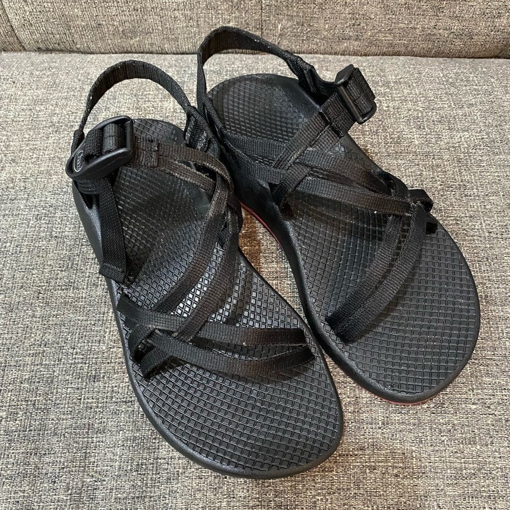 Chaco Black Classic Strappy Sandals